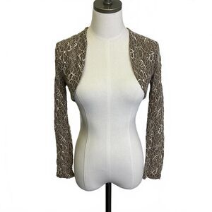Vintage Lindy Bop Women's Size XS Lace Outlay Bolero Open Front Jacket Sweater